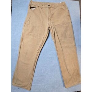 Vintage Dickies Carpenter Pants Tan Canvas Heavyweight Workwear Mens Size 38x30‎